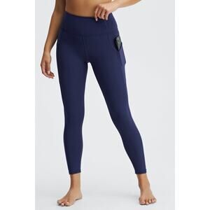 Fabletics Women's Oasis Pureluxe High-Waisted 7/8 Leggings Navy Blue Size Small